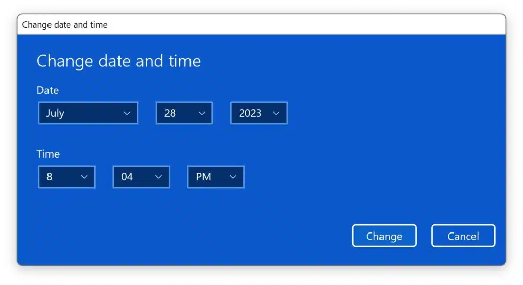 Adjust Date and Time Settings