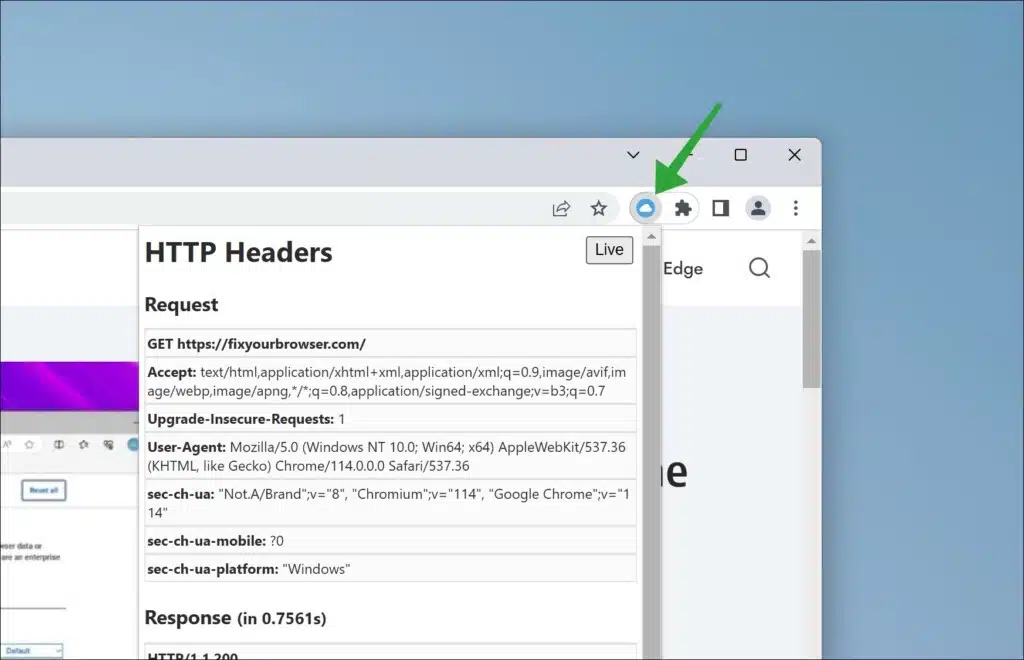 HTTP headers chrome extension