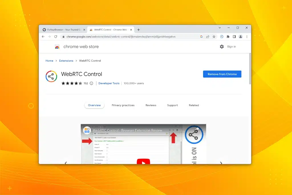 How to disable WebRTC in the Google Chrome browser