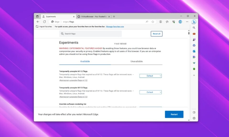 How to open the Microsoft Edge hidden settings menu