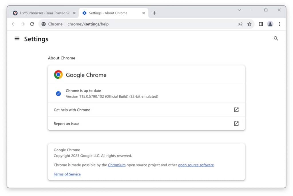 Instalar actualizaciones de Chrome