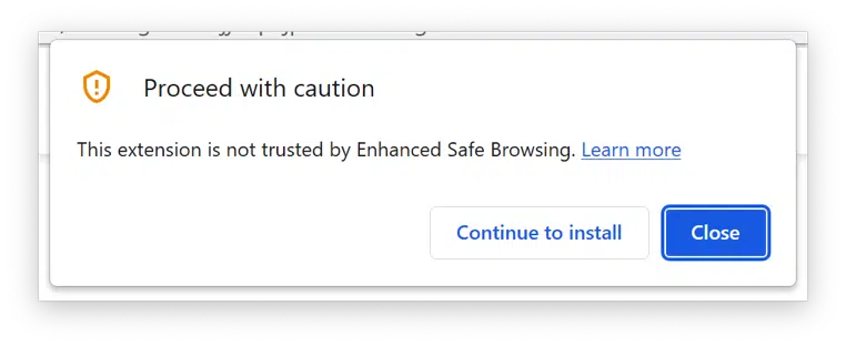 Proceed by caution with installing browser extension