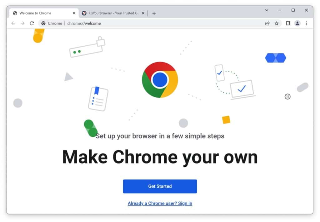 Réinitialiser le profil Google Chrome