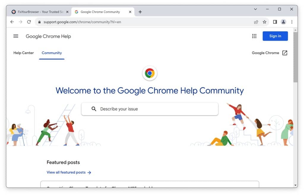 Demande d'aide à la communauté Google Chrome