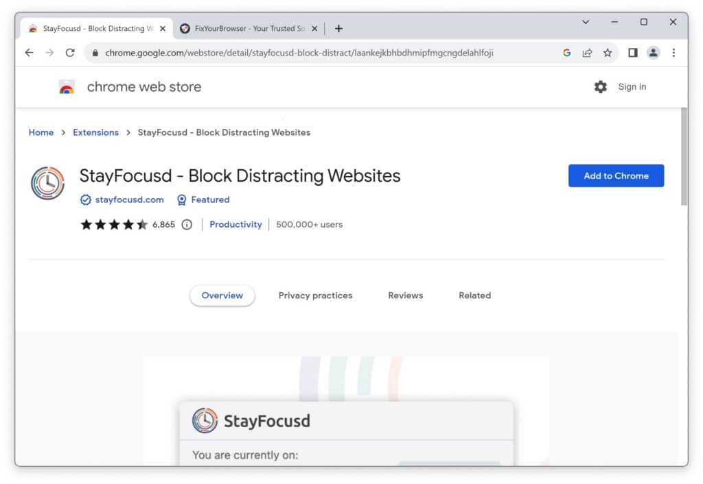 StayFocusd productivity extension for Google Chrome