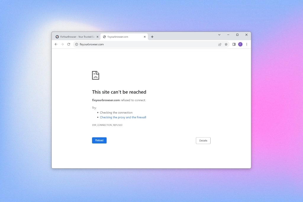 ERR CONNECTION REFUSED-Fehler in Google Chrome 1