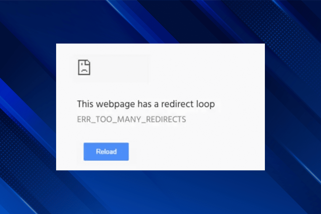 ERR_TOO_MANY_REDIRECTS error in Google Chrome