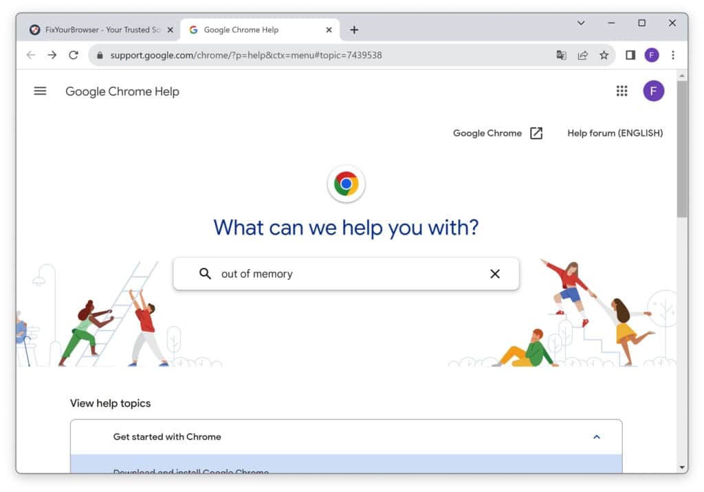 Sitio web de asistencia de Google Chrome