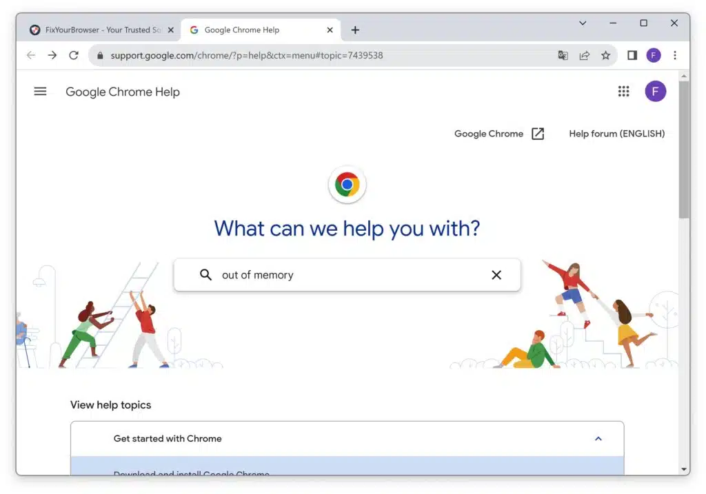Google Chrome Support website