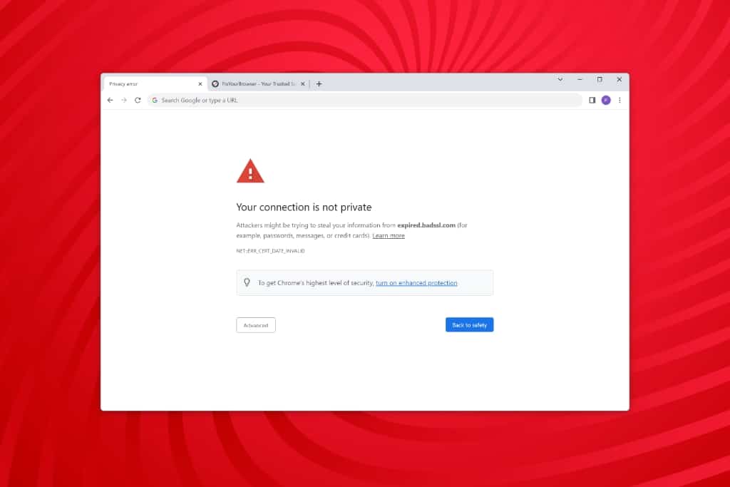 How to fix 'Your Connection is Not Private' Error in Chrome