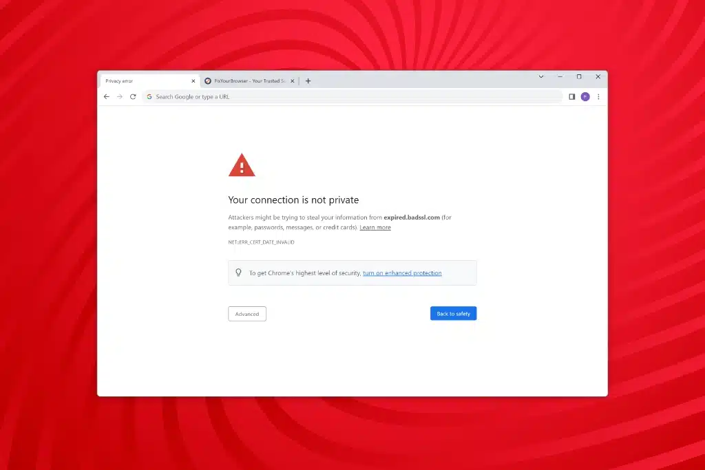 How to fix 'Your Connection is Not Private' Error in Chrome