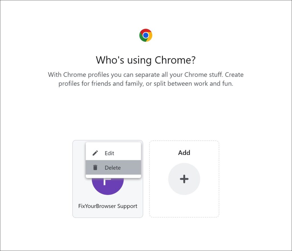 supprimer le profil Chrome