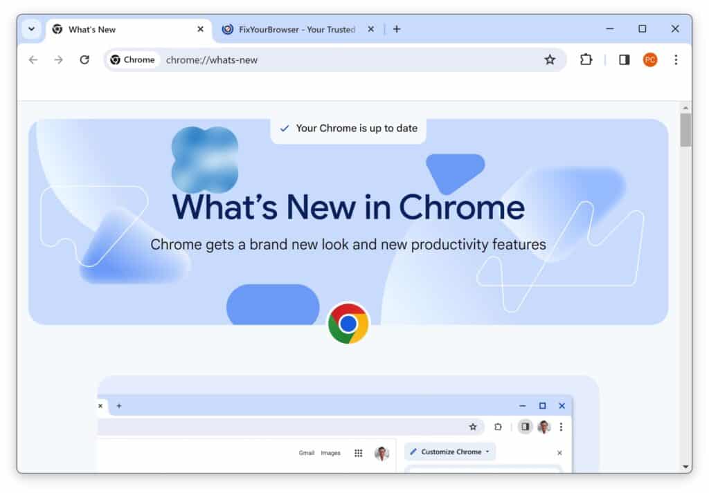 Enable new Google Chrome 2023 GUI