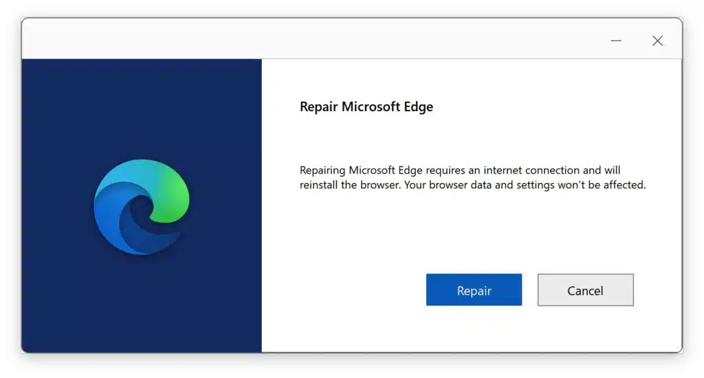 Repair Microsoft Edge