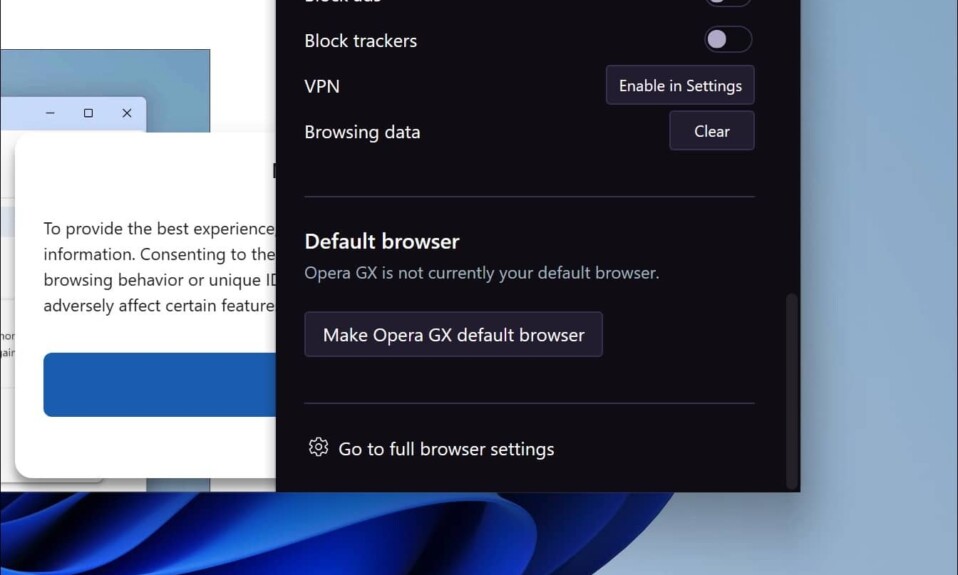 How do I make Opera GX my main browser on Windows 11?