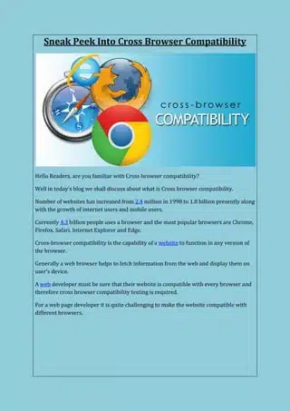 discover essential tips for ensuring browser compatibility in your web applications. learn how to optimize your site for various browsers, improve user experience, and address common cross-browser issues effectively.